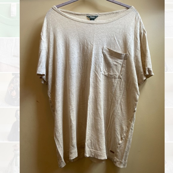 Roots Beige Linen T-Shirt - Picture 6 of 6